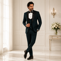 Bespoke Timber Green Slim Fit Tuxedo Suit for Men