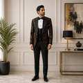 Self-Designed Stylish Tuxedo 3 Piece Suit for Men