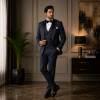 Tailor-made tuxedo 3 piece suit with double breasted piping vest