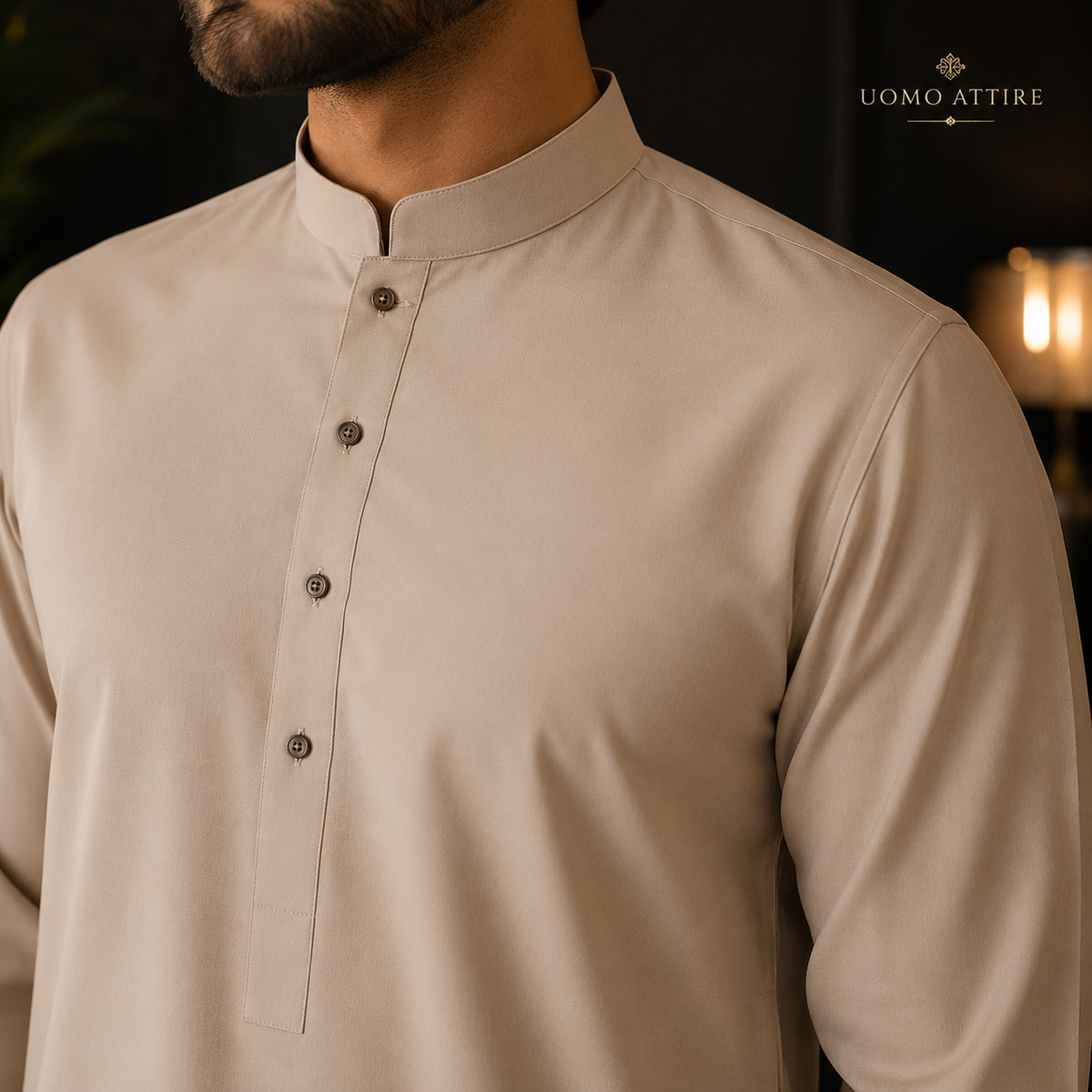 Men's Luxury Beige Japanese Tubo Kurta Shalwar