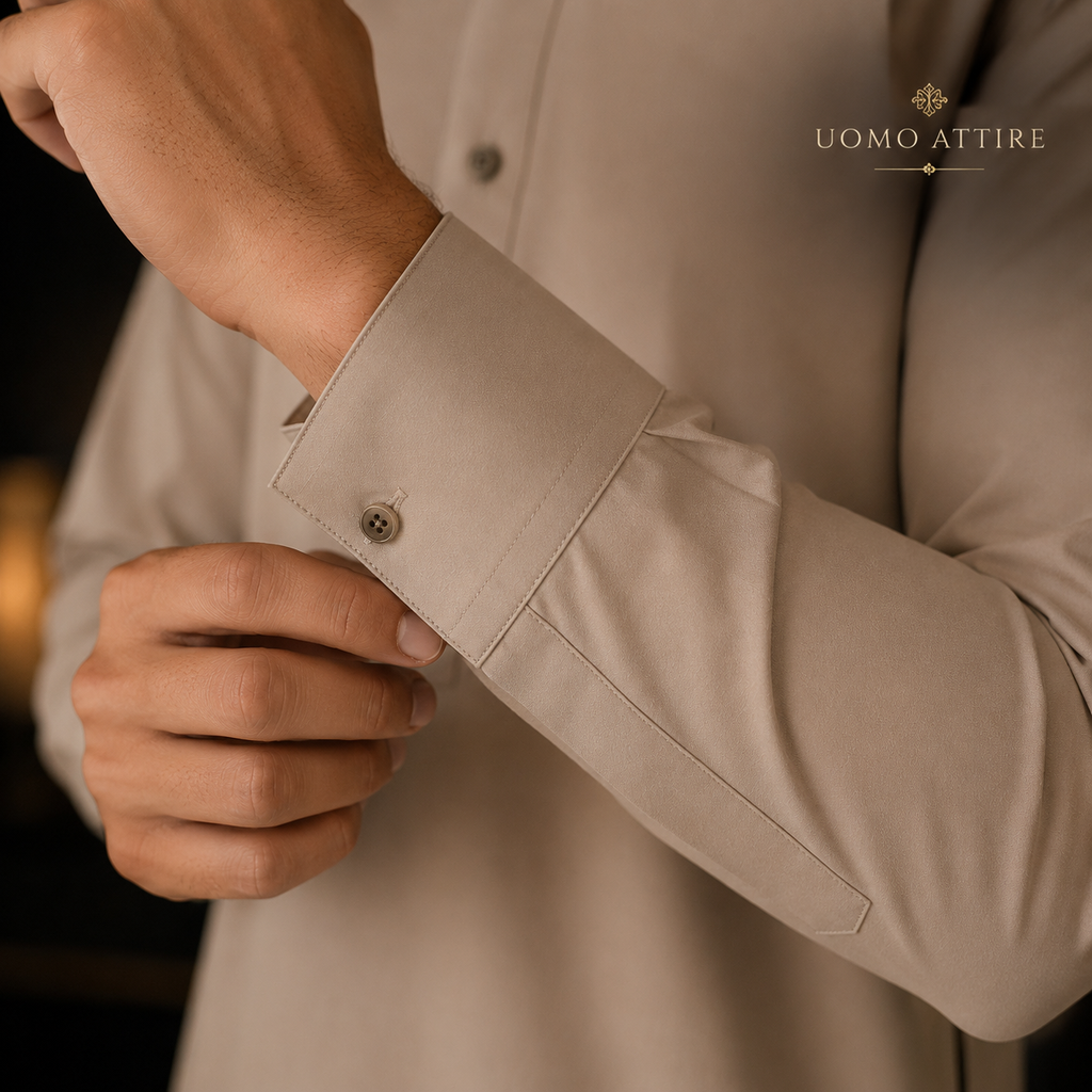 Men's Luxury Beige Japanese Tubo Kurta Shalwar