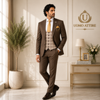 Elegent brown three peice suit for men