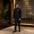 Men's Luxury Black Heavy Embellished Sherwani