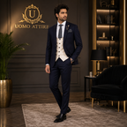 Custom-made dark three piece suit