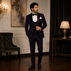 Slim Fit Italian Burgundy Tuxedo Suit for Men