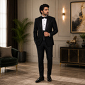Mens Designer Black Wedding Tuxedo Suit for Groom