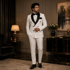 Men's White Double Breasted 2 Piece Suit