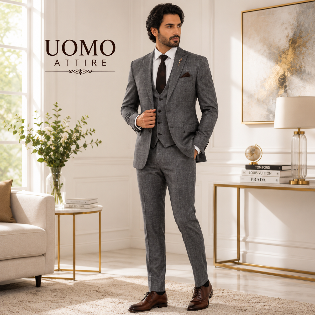 Bespoke Italian pure woolen fabric 2 piece suit