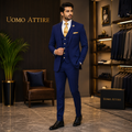 Men's Luxury Royal Blue 3-Piece Suit – Premium Groom