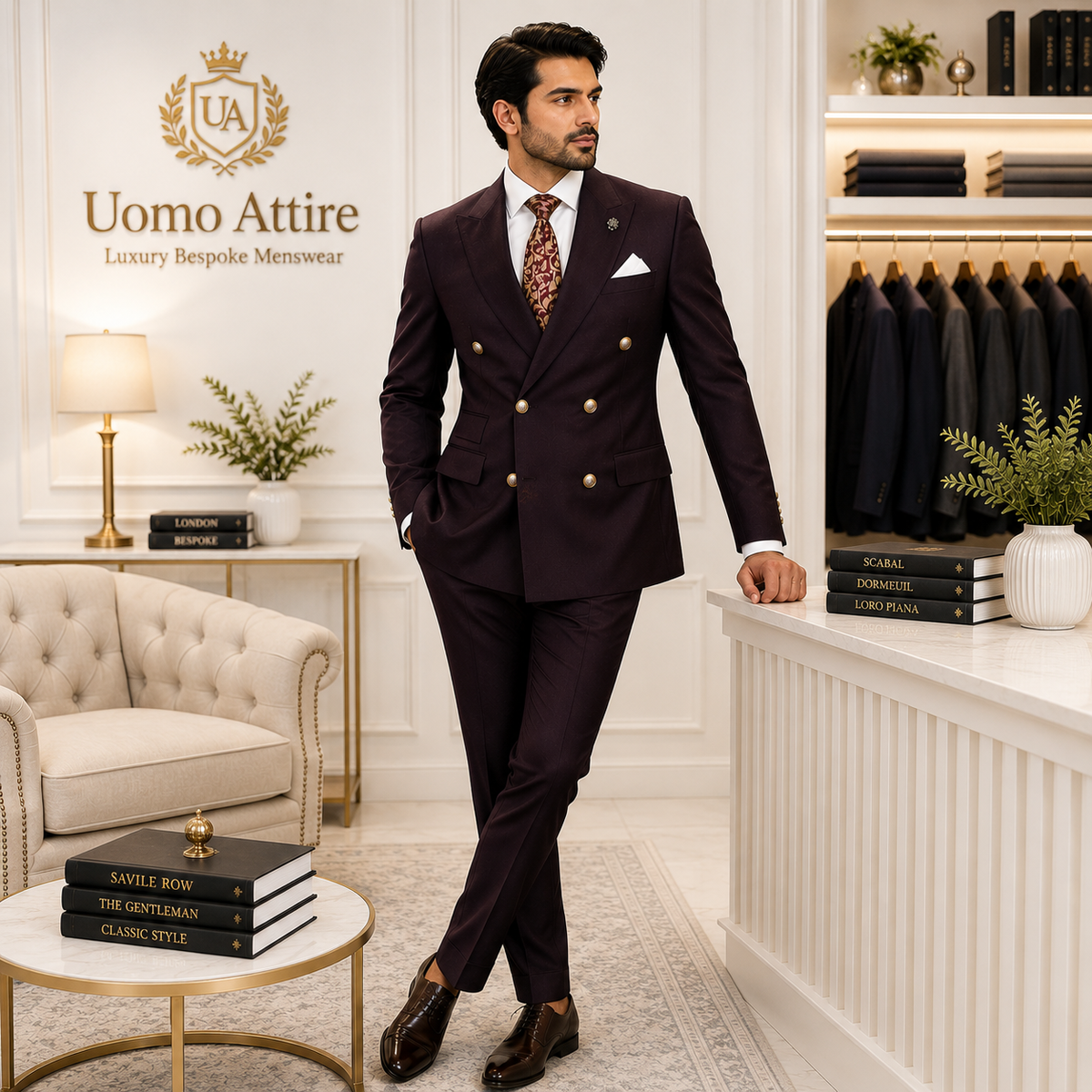 Bespoke double breasted 2 piece suit
