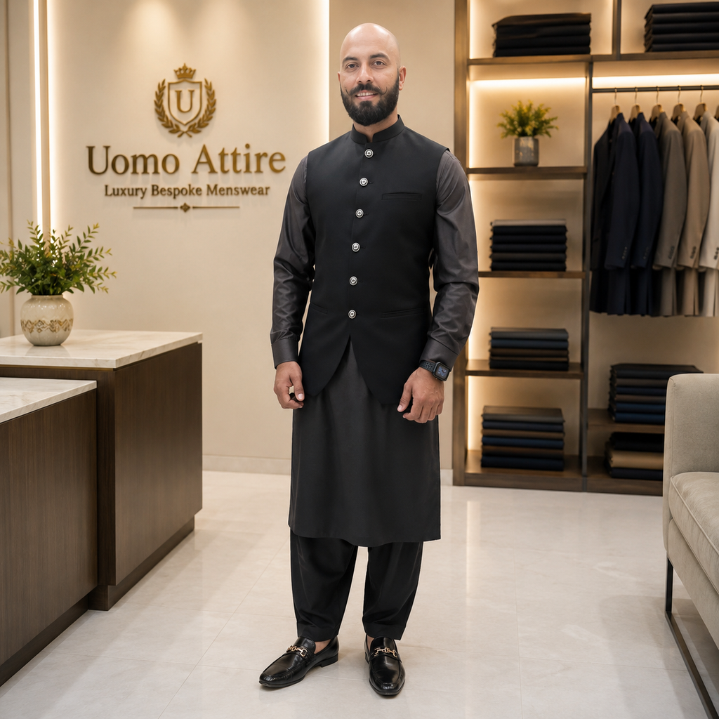 Men's Premium Black Formal Waistcoat
