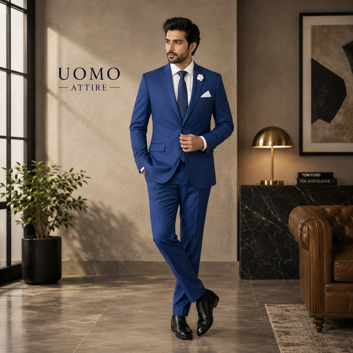 Italian slim fitted bespoke 2 piece suit