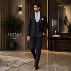 Slim Fit Charcoal Grey Wedding Suit for Groom