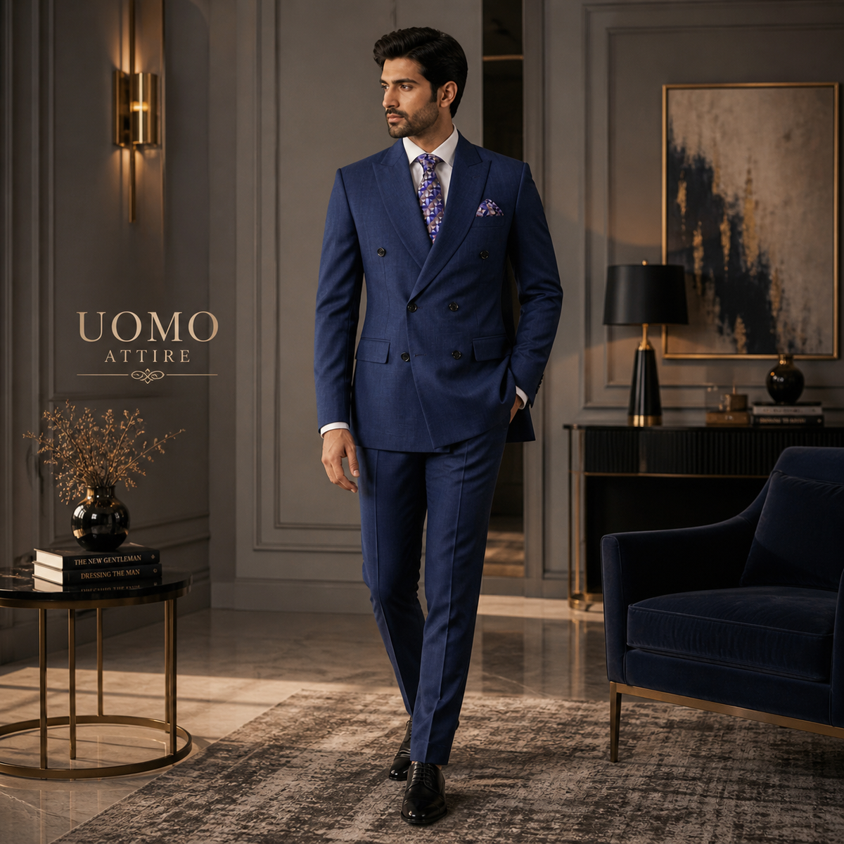 Best Blue Double Breasted Suits For Plus Size Men