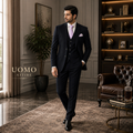 Italian Wool Charcoal Grey 3 Piece Suit for Men