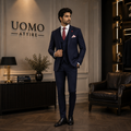 Customize mens suit shop's midnight blue 3 piece suit
