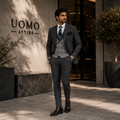 Made to order shark skin 3 piece suit