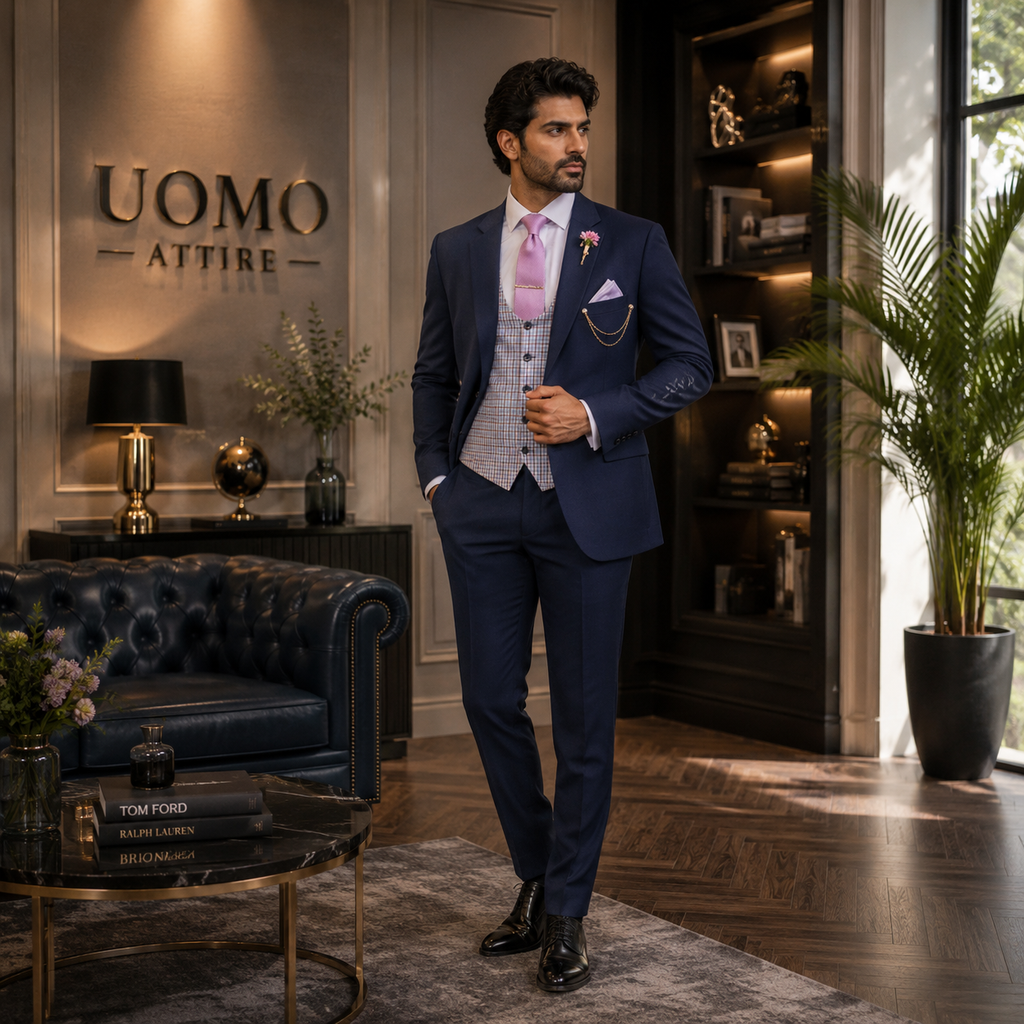 Custom made sophisticated look 3 piece suit