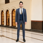 Our Valued Happy Client Mr. Umar Riaz in Check 3 Piece Suit