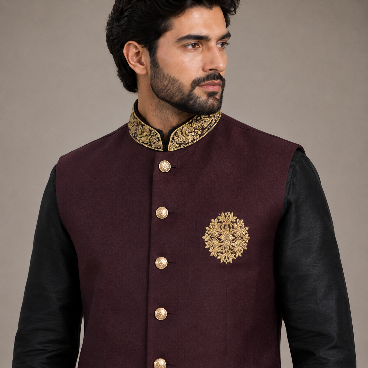 
                  
                    Wine Waistcoat for Men in Italian Tropical Super 150's
                  
                