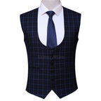 Checkered Black Vest for Wedding