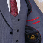 Classic Blue Slim Fit 3 Piece Suit for Men  Inside Round Fashion