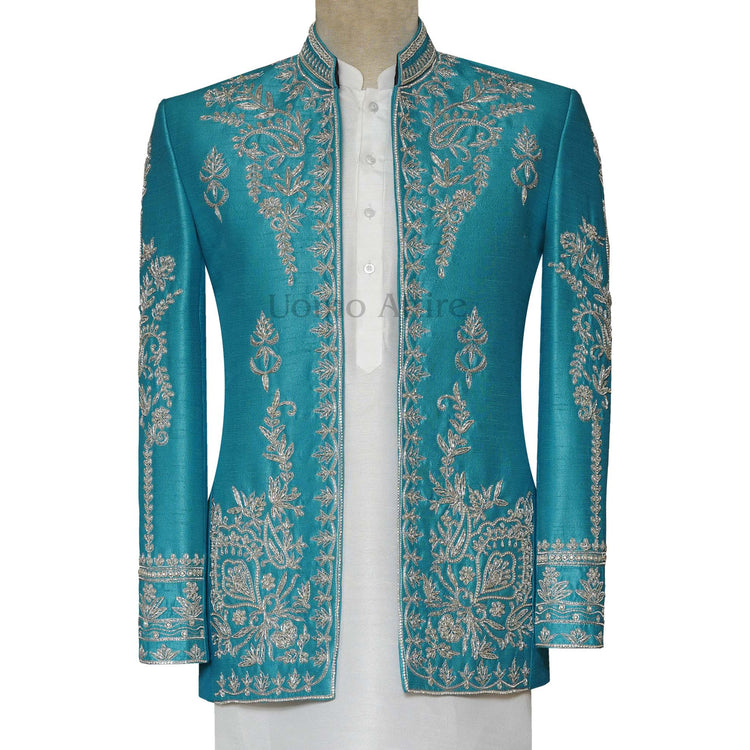 Classic Designer Open Front Wedding Prince Coat – Uomo Attire