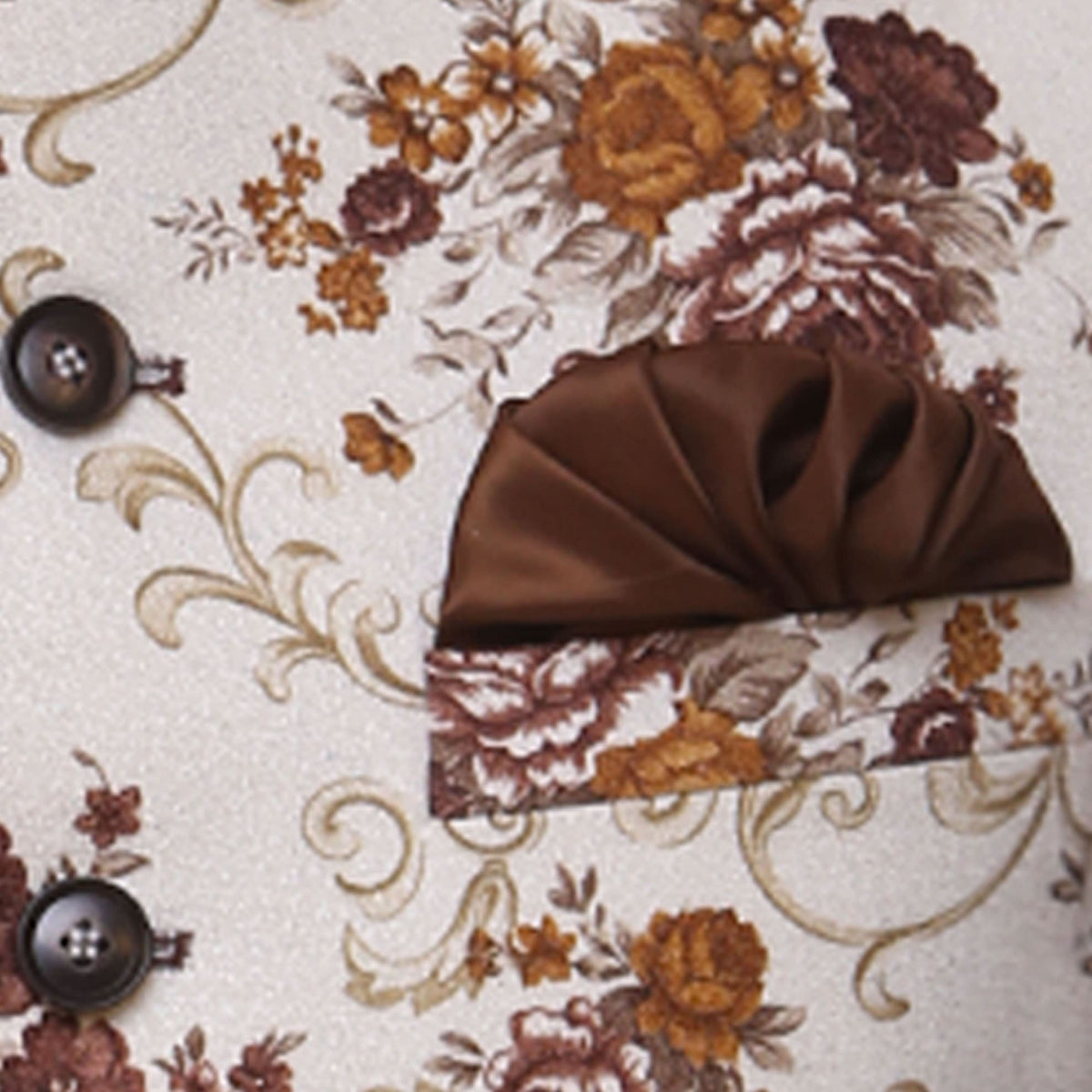 Cotton printed waistcoat with black buttons