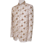 Cream color prince coat with golden embroidery for wedding side angle | Cream Prince Coat for Groom 2