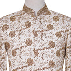 Cream color prince coat with golden embroidery for wedding | Cream Prince Coat for Groom 3