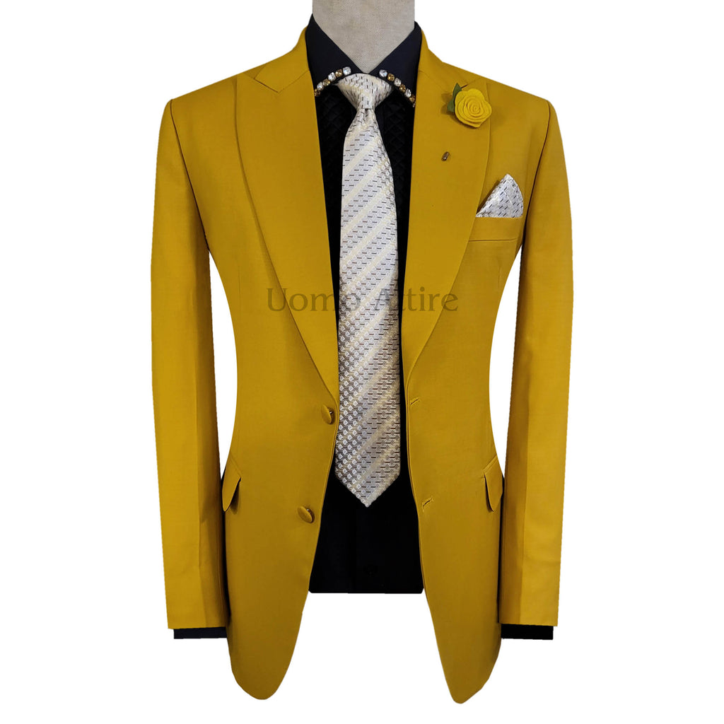 Custom-Made Italian Yellow Two-Piece Suit