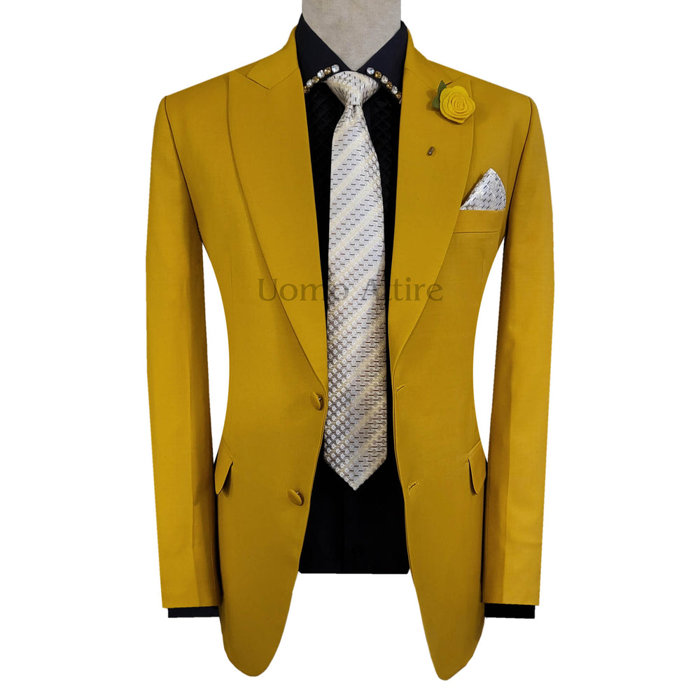 Custom-Made Italian Yellow Two-Piece Suit