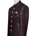 Custom-made jamawar prince coat for mehndi