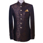 Custom-made jamawar prince coat for mehndi 2