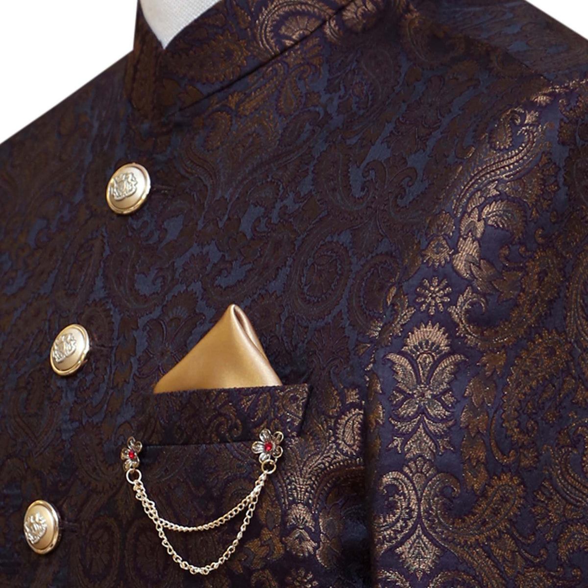 Custom-made jamawar prince coat for mehndi 4