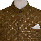 Custom-made mehndi color prince coat with same color kurta | Prince coat for groom