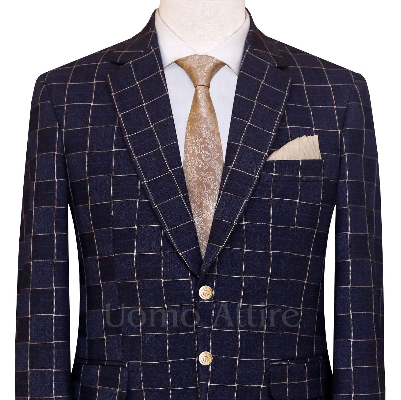 
                  
                    Custom-tailored windowpane customized 2 piece suit 3
                  
                
