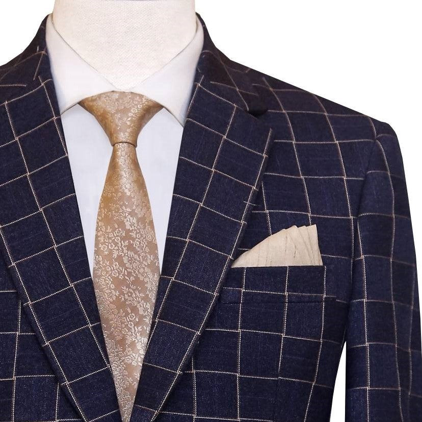 Custom-tailored windowpane customized 2 piece suit 2