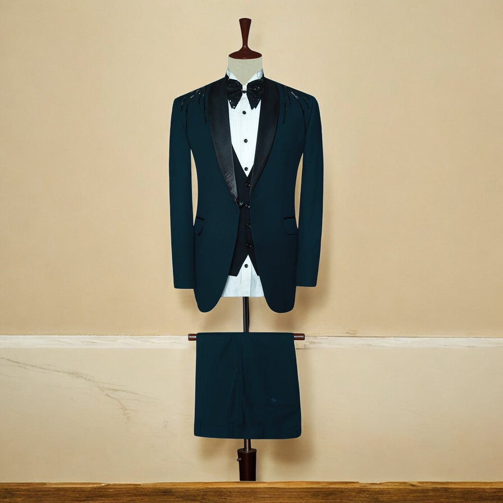  Custom-Tailored Emerald Green Tuxedo for Men