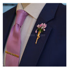 Custom made blue wedding suit for groom lapel pin and formal tie | Best custom wedding suit for groom