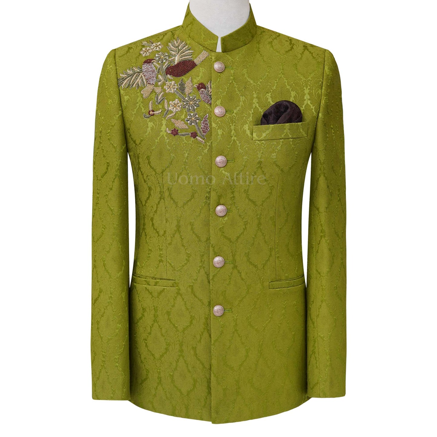 
                  
                    Custom made prince coat in pure soft karandi fabric | Deep green prince coat for mehndi
                  
                