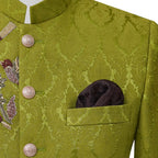 Custom made prince coat in pure soft karandi fabric | deep green prince coat in pakistan
