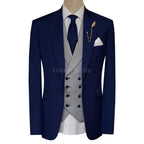 Premium Quality Mens Luxury Blue Bespoke 3 Piece Suit | Blue Suits for Men