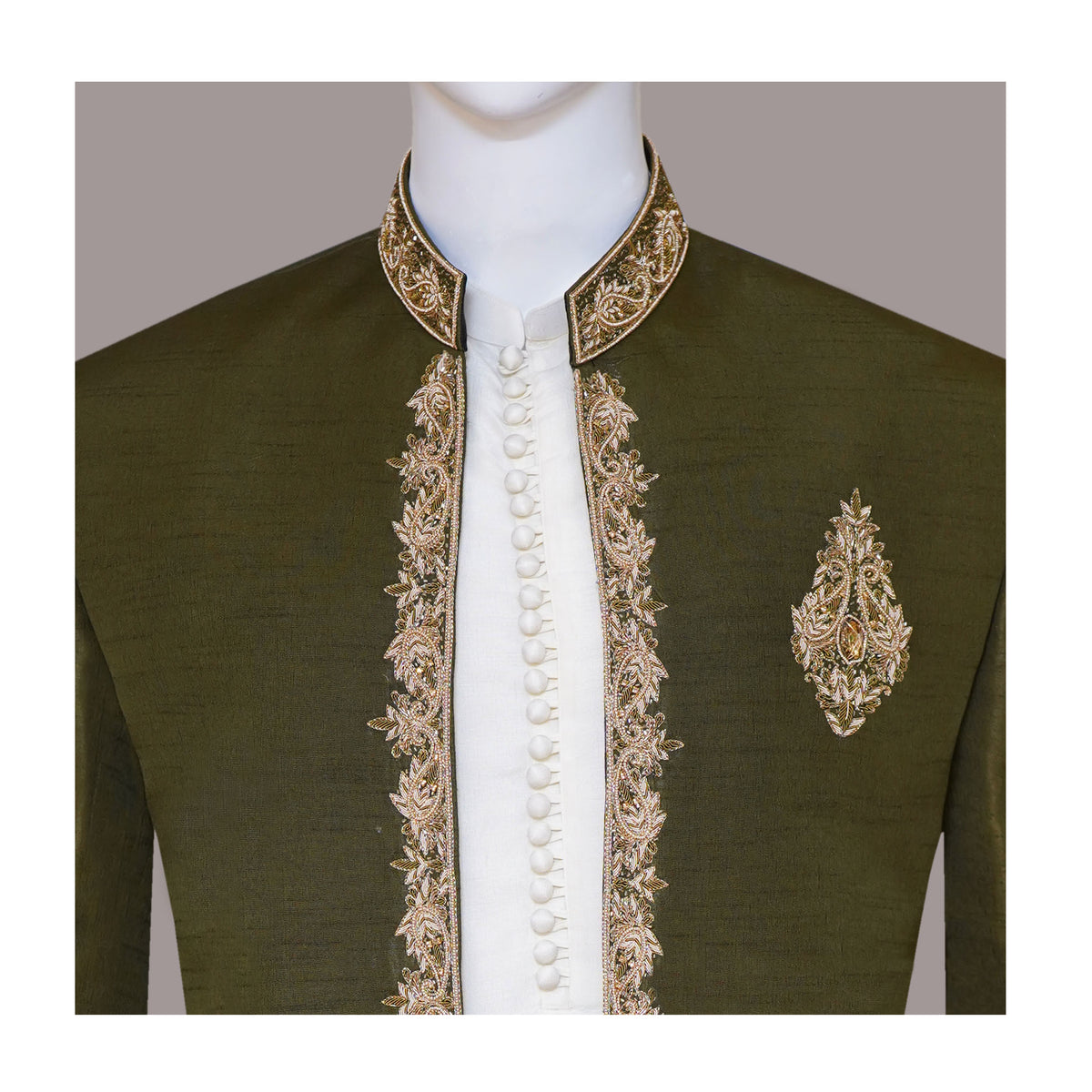 Deep Green Men's Prince Coat for Mehndi