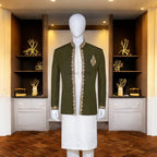 Deep Green Men's Prince Coat for Mehndi