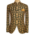 Deep Green Prince Coat with Golden Embroidery