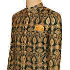 Deep Green Prince Coat with Golden Embroidery