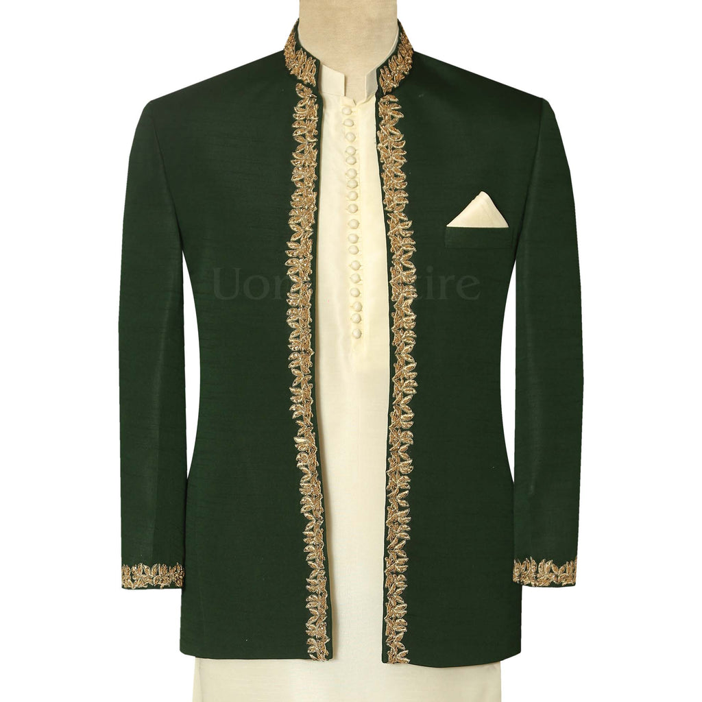 Deep Green Prince Pakistan with Shalwar Kameez buy online In USA