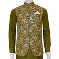Elegant look fully embroidered mehndi color waistcoat | Waistcoat