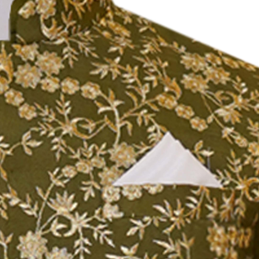 Elegant look fully embroidered mehndi color waistcoat | Waistcoat 